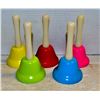Image 1 : LOUD COLORFUL SET OF HAND BELLS, EACH BELLS IS 6