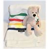 Image 1 : HUDSON BAY BLANKET & HUDSON BAY  BEAR WITH TAGS