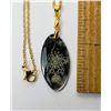 Image 1 : 17)  NATURAL GREY MOTHER OF PEARL INLAID PENDANT