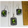 Image 1 : 19)  SET OF LAB CREATED PERIDOT  OVAL DROP