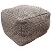 Image 1 : NEW SQUARE UNSTUFFED POUF COVER FOR OTTOMAN, BROWN
