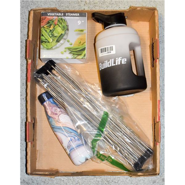 MIXED LOT WITH A NEW STAINLESS STEEL VEGETABLE