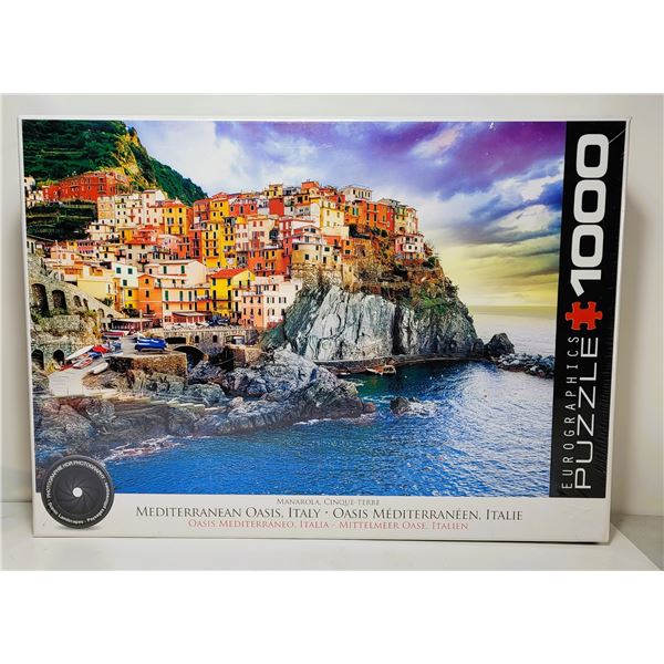 5)  FACTORY SEALED 1000 PCE PUZZLE OF "MEDITERANE