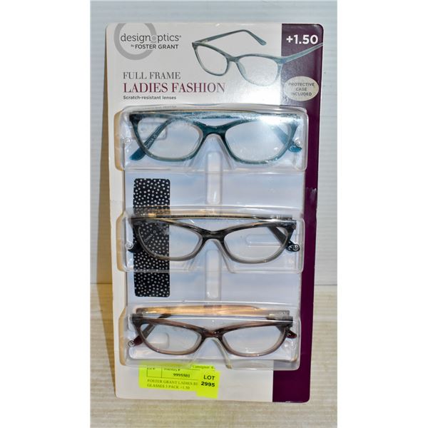 FOSTER GRANT LADIES READING GLASSES 3 PACK +1.50