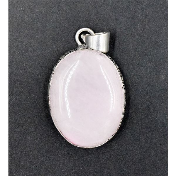#30-NATURAL PINK ROSE QUARTZ PENDANT