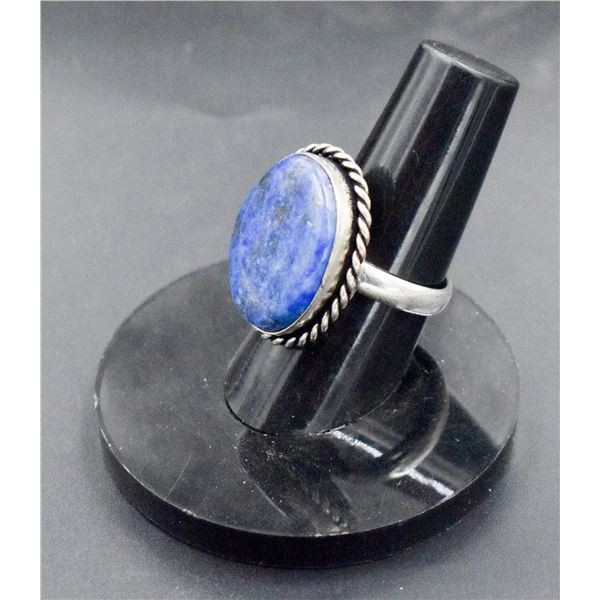 #39-NATURAL LAPIS LAZULI RING /SIZE 6.25