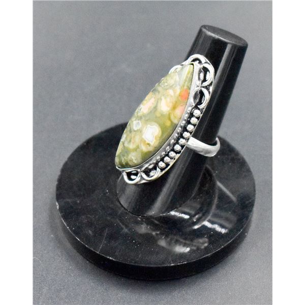 #43-NATURAL OCEAN JASPER RING/SIZE 6.75