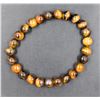 Image 1 : #96-NATURAL TIGER EYE BEAD BRACELET 8MM/7.5"