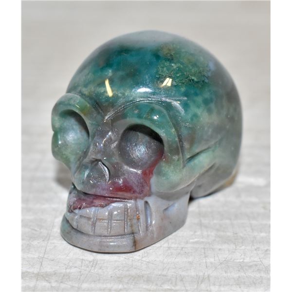 MOSS AGATE SKULL
