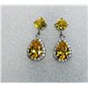 Image 1 : 30)  SET OF CITRINE COLORED AND CLEAR CZ DROP