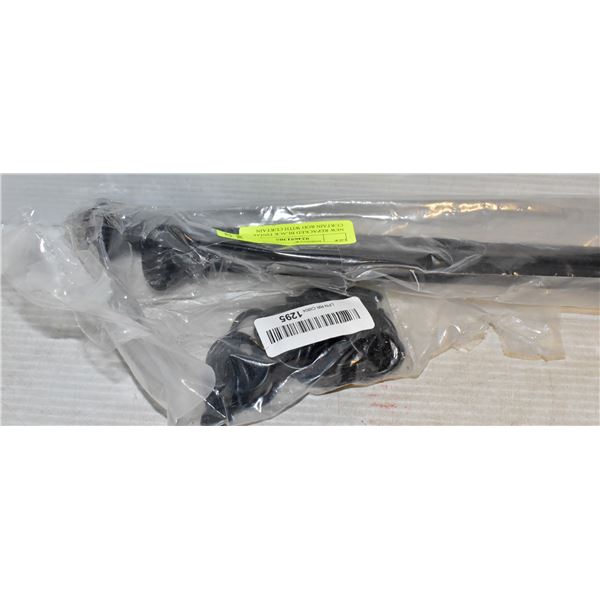 NEW REPACKED BLACK FINIAL CURTAIN ROD WITH CURTAIN