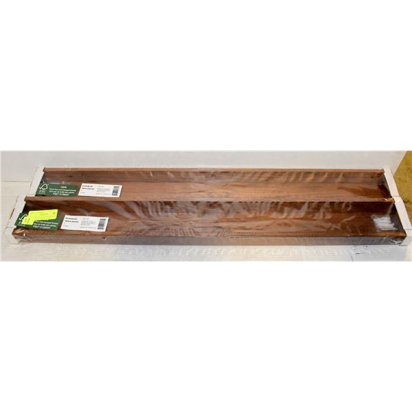 NEW SET OF 2 WOODEN DARK OAK WALL MOUNTED FLOATING