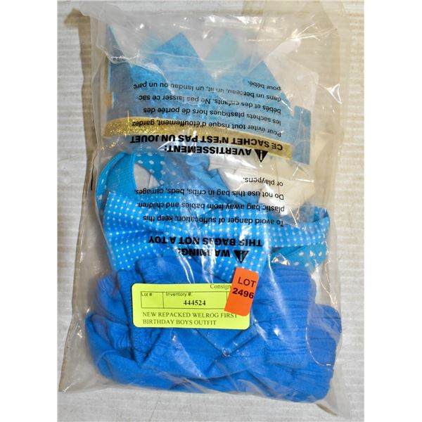 NEW REPACKED WELROG FIRST BIRTHDAY BOYS OUTFIT