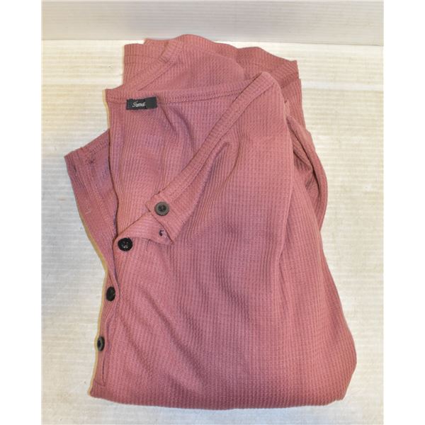 NEW REPACKED LARGE SIZE WOMENS HENLEY THERMAL