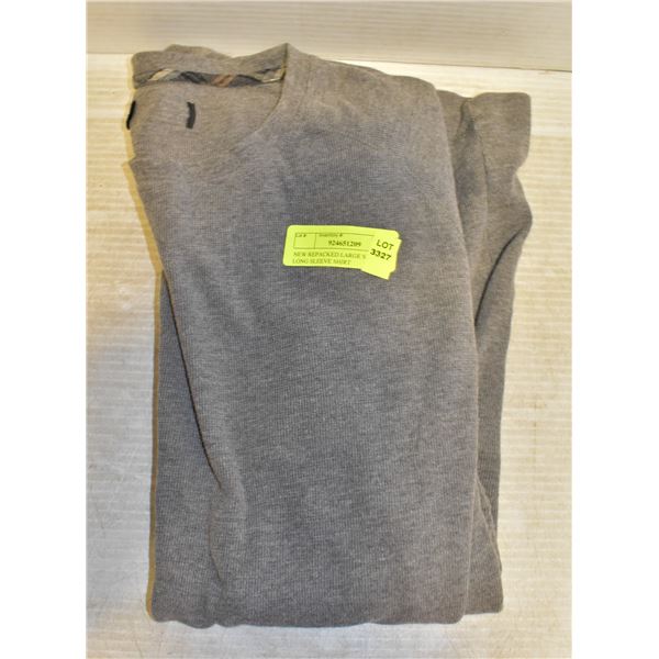 NEW REPACKED LARGE SIZE GREY LONG SLEEVE SHIRT