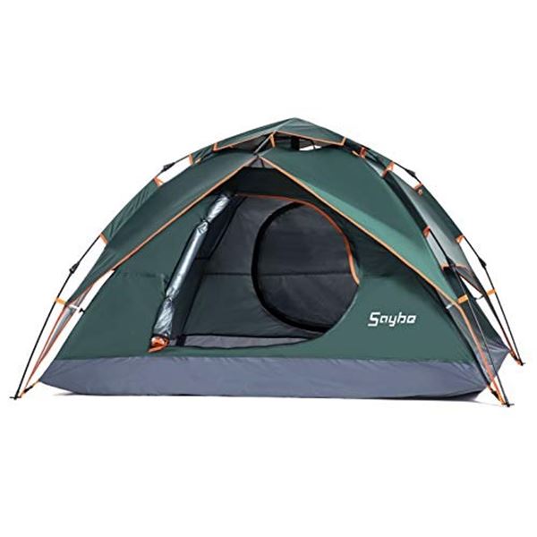 SOYBE 2-3 PERSON TENT, GREEN/GREY, AMZ SES