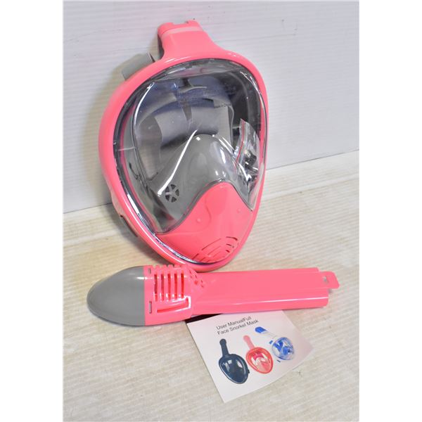 NEW FREE BREATH FULL DRY SNORKELING MASK, PINK