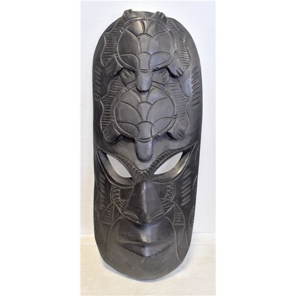 LARGE HAND CARVED TIKI WALL ART PIECE