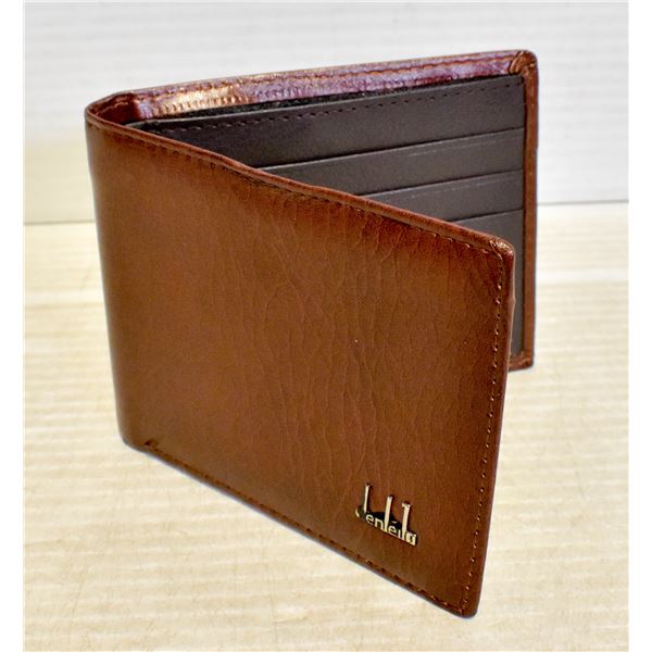 NEW UNPACKED MENS BROWN LEATHER WALLET WITH
