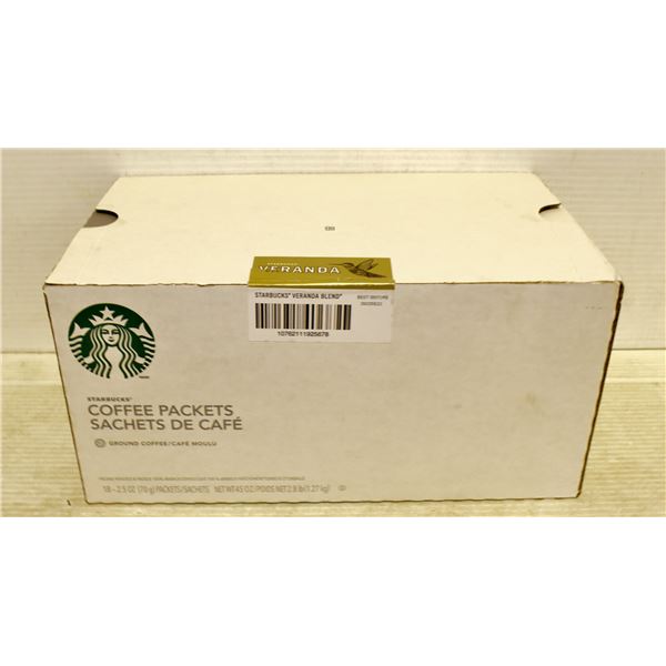 BOX OF 18-2.5 OZ STARBUCKS COFFEE PACKETS VERANDA