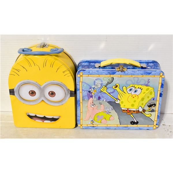 SPONGEBOB AND MINIONS COLLECTIBLE LUNCH BOXES