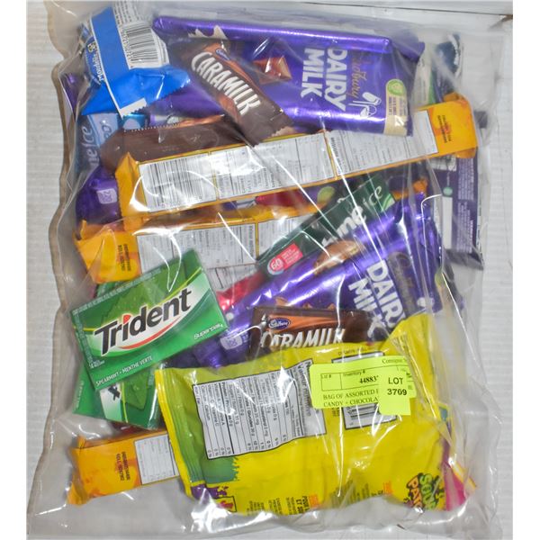 BAG OF ASSORTED BRAND NAME CANDY + CHOCOLATES