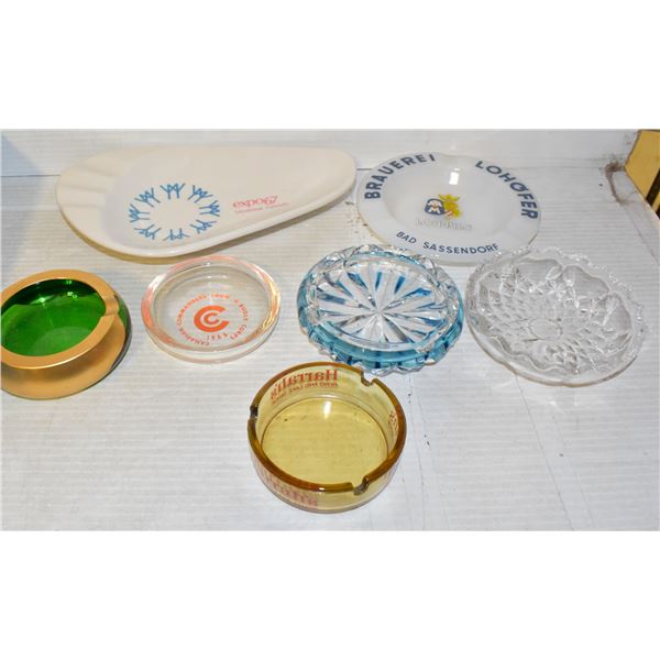 LOT OF RETRO ASHTRAYS