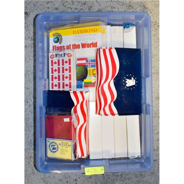 LARGE TOTE OF WORLD WIDE FLAGS