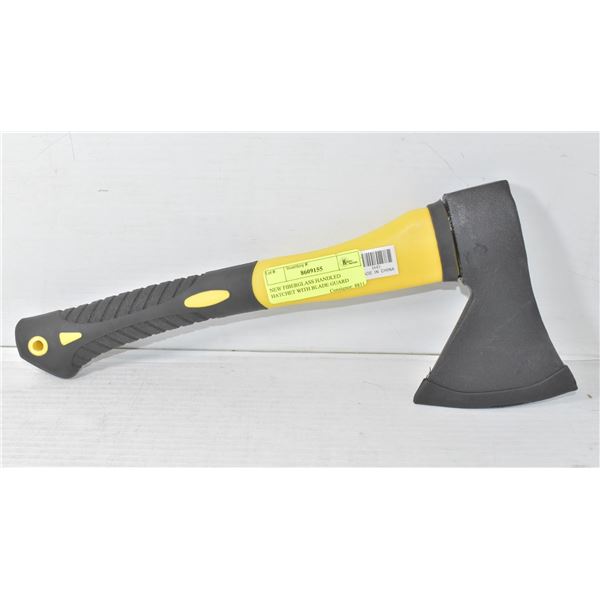 NEW FIBERGLASS HANDLED HATCHET WITH BLADE GUARD