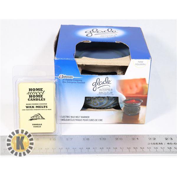 NEW GLADE WAX MELT WARMER WITH NEW WAX MELTS