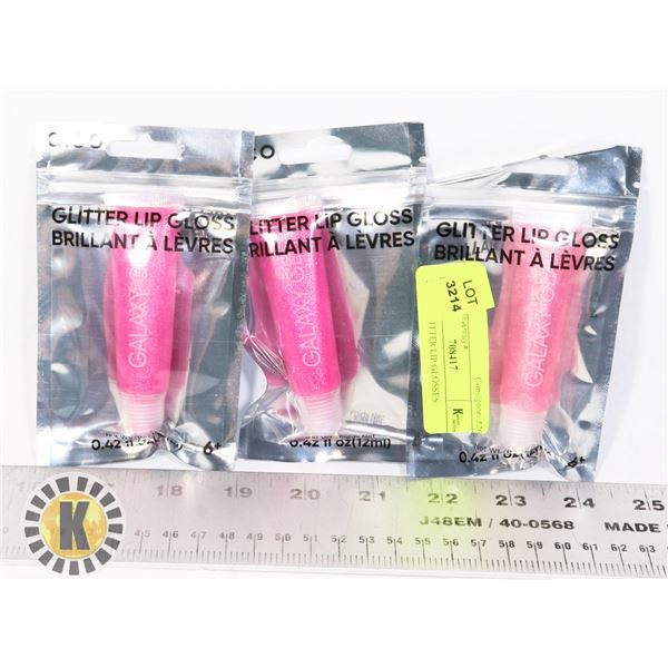 3 NEW GLITTER LIP GLOSSES