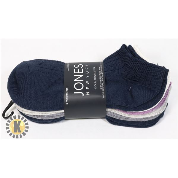 6 NEW PAIRS JONES NEW YORK WOMENS SOCKS