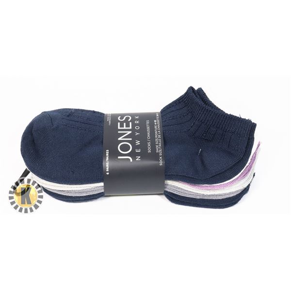 6 NEW PAIRS JONES NEW YORK WOMENS SOCKS