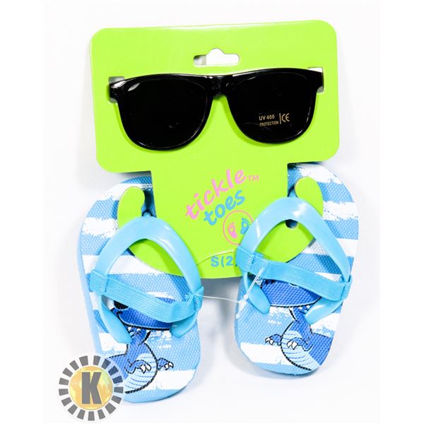 NEW TODDLER FLIP FLOPS AND SUNGLASSES
