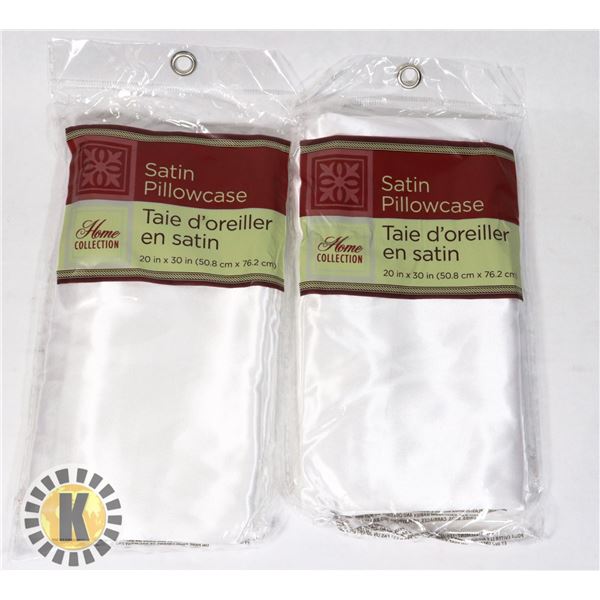 2 NEW SATIN PILLOW CASES