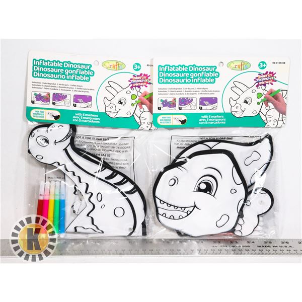 2 NEW COLORING INFLATABLE DINOSAURS
