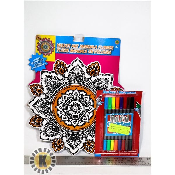 NEW VELVET MANDALA ORANGE FLOWER WITH FELTS