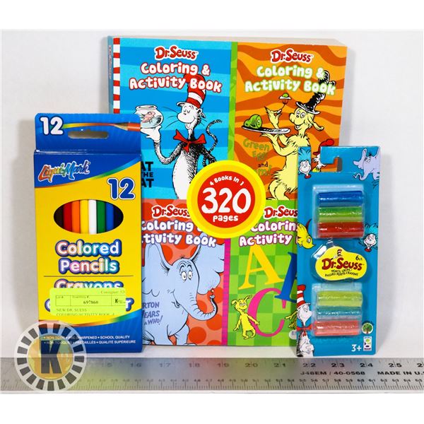 NEW DR. SUESS COLORING/ACTIVITY BOOK. 4 BOOKS IN