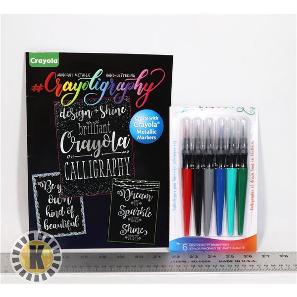 NEW 6PK OF CALLIGRAPHY/ DRAWING BRUSH PENS