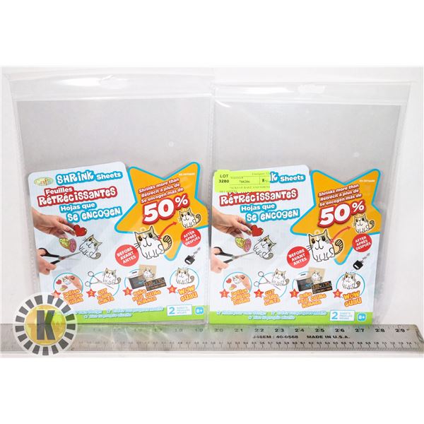 2 NEW PACKS OF BAKE AND SHRINK ART SHEETS