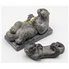 Image 1 : A WOLF ORIGINAL 2PC OTTER SOAPSTONE SCULPTURES-