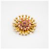 Image 1 : VINTAGE PEARL AND PINK STONE BROOCH