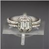 Image 1 : 19KT WHITE GOLD ENGAGEMENT RING WEDDING BAND SET