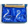 Image 1 : SET OF (2) CRYSTAL SWANS WITH