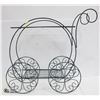 Image 1 : GREEN 4 WHEELED WROUGHT IRON FLOWER/PLANT
