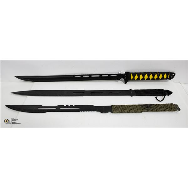 STAINLESS STEEL SWORDS (SET OF 3)