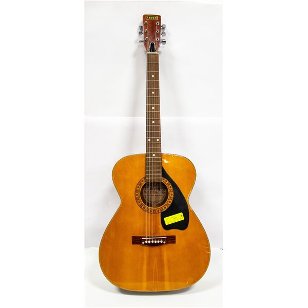 RAVEN ACOUSTIC GUITAR MADE IN JAPAN WITH SOFT CASE