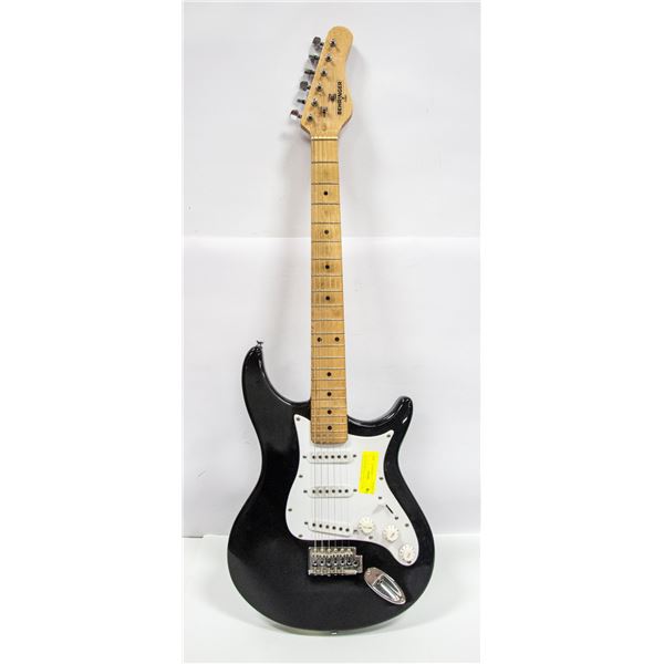 BENRINGER ELECTRIC GUITAR BLACK WITH SOFT CASE