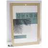 Image 1 : NEW LIGHT BROWN 12 X 18" WOOD EDGE PICTURE FRAME