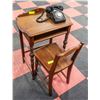 Image 3 : ANTIQUE WALNUT TELEPHONE TABLE AND CHAIR